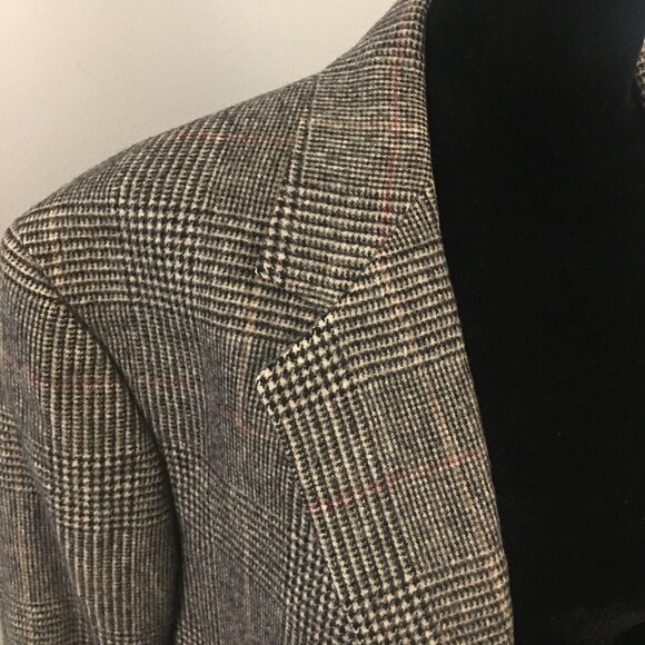 BROOKS BROTHERS Camel Hair Glen Plaid 2 Button Blazer Jacket Men's 44 Regular - Picture 4 of 11